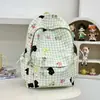 Mochila de Cuadros Estilo Japonés Ins Transfronteriza 2025, Gran Capacidad, Estampado Fresco y Lindo, Mochila para Estudiante y Viajero