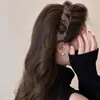 Faixa de Cabelo Peluda Dentada Estampa de Leopardo Retrô para Outono e Inverno para Mulheres, Presilha Antiderrapante para Lavar o Rosto, Novo Adereço de Cabeça Versátil de Crânio Alto