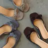 Sandalias Retro de Tacón Alto de Moda Versátiles Chuyuji para Mujer con Tacón de Cuña de Lazo Suave y Punta Abierta