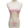 Lencería Sexy Pijama Enterizo Bikini Traje de Baño Traje de Baño Tul Copo de Nieve Malla Transparente Tubo Conjunto