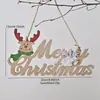 Natal Nova Placa de Madeira Decorativa Transfronteiriça Letra Inglesa Janela de Loja de Natal Enfeites de Pingente de Madeira