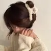 Pinza de garra de felpa de alta gama estilo coreano para el cabello tamaño grande 12 cm pasador para recogido en la parte posterior de la cabeza pinza de tiburón accesorio perezoso para el cabello