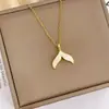 Colar de Peixe Cauda de Gota de Óleo para Comércio Exterior da Amazonia Transfronteiriço Corrente de Clavícula Feminina Design de Nicho Joia de Temperamento Simples