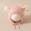 Toucas para Bebês, Toucas de Tricô para Bebês Outono e Inverno, Toucas de Lã, Toucas com Proteção para Orelhas para Meninos e Meninas, Toucas Baotou, Toucas Quentes para Bebês