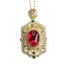 Colgante de Rubí Cultivado Guan Yu Collar de Corindón Rojo Joyería Estilo Palacio Fábrica Mayorista Dropshipping S4053002