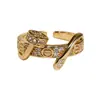 Anillo Abierto Geométrico de Circonita Simple de Moda Personalidad Anillo de Dedo Índice de Alta Gama Nicho Retro Temperamento Joyería Versátil para la Mano