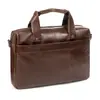 Maleta Masculina de Couro Genuíno High-End Retrô Cera de Abelha Couro Bovino de Primeira Camada Bolsa de Mão Fashion Bolsa com Zíper Multicamadas