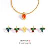 Broto de flor de ouro areia sem cor acessórios faça você mesmo flor de lírio folhas pingente suporte colar suporte gota de óleo pulseira trançada