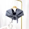 Chal de Lana Tejido Estilo Coreano Abrigo de Otoño Cuello Falso Nudo de Otoño e Invierno Bufanda Pequeña Bufanda Triangular para Mujer Capa