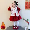 Ropa de Año Nuevo para Niñas, Traje Tang, Traje con Forro Polar Estilo Chino, Ropa de Año Nuevo Infantil Estilo Dinastía Han de Invierno, Ropa China para Actuaciones de Bebé