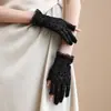 Luvas de Proteção Solar de Verão para Mulheres, Renda Anti-UV Finas para Dirigir e Ciclismo Antiderrapantes Protetoras do Sol Luvas Curtas de Primavera e Outono