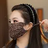 Mascarilla de Moda de Verano con Estampado de Leopardo para Protección Solar, Amigable con la Piel, Transpirable, Lavable, Tejido de Malla, Protección para los Ojos, Alto Valor Estético, Protección UV