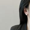 Aretes Minimalistas de Lujo Ligero de Alta Gama Aretes de Arco de Concha Natural Aguja de Plata 925 Colocación Diaria para Niña 78594