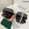 Gafas de sol 2699H para mujer, a la moda, Emma, montura grande, gafas adelgazantes, sin montura, borde cortado, moda, pequeñas, para celebridades de Internet, gafas de sol para fotos callejeras