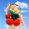 Colgante de Fruta Tejido a Crochet de Peluche Producto Terminado, Llavero de Caqui Tejido a Mano de Buena Suerte, Colgante de Caqui al por Mayor