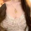Collar Colgante de Flor de Margarita de Alambre Dorado Estilo Antiguo con Diseño Floral Hueco, Cadena Delicada para Clavícula, Regalo Exquisito para Mujeres