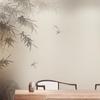Novo estilo chinês moderno pano de parede concepção artística pintura a tinta bambu sala de estar TV fundo parede papel de parede estudo quarto parede tecido mural