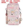 Bolsa de teléfono móvil de dibujos animados monedero de dos capas billetera vertical bolsa de mensajero de gran capacidad minibolso de hombro bolso de muñeca halter