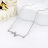 Collar de plata de ley s925 para mujer, con ECG curvo, cadena de clavícula, joyería de plata de ley.