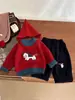 Suéter Rojo Grueso para Niños de Año Nuevo Estilo Nuevo Lindo Caballo de Dibujos Animados Ropa de Año Nuevo para Bebé Festiva Versátil
