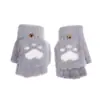 Nuevos Guantes de Invierno para Niños 2025 con Patas de Gato Lindas, Cubierta Plegable para Dedos, Tejido de Felpa de Medio Dedo, Guantes Cálidos Adecuados para Niños y Niñas Estudiantes