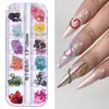 Nueva Joyería Caliente para Uñas ins Cadena Pequeña 12 Cajas Acero Dorado y Plateado Bola de Acero Pegatina Decorativa para Uñas DIY Cadena Metálica