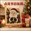 Pintura Diamante DIY Handmade de Natal com Pérolas e Diamantes 5D Transfronteiriça Novo Papai Noel Árvore de Natal Materiais de Decoração