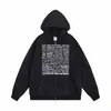 Moletom com Capuz Estampado Unissex Tendência de Moda de Comércio Exterior Transfronteiriço Primavera e Outono Corte Solto Jaqueta Esportiva Casual