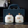 Cerámica Tarro de Té Jade Grasa de Cordero Pequeño Tarro de Almacenamiento de Té Blanco Tarro de Almacenamiento Tarro Sellado de Porcelana Blanca Tarro de Almacenamiento Caja de Regalo