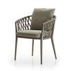 Conjunto de Mesa e Cadeiras Estilo Nórdico Feito de Madeira Anticorrosiva para Pátio de Villa Jardim, Terraço Externo e Combinação de Rattan para Lazer