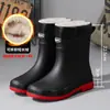 Zapatos de Pesca Antideslizantes Engrosados, Botas de Lluvia, Resistentes al Desgaste, de Caña Alta, Modernos, de Caña Media, Cálidos, Suela Gruesa, Talla Grande, Zapatos de Suela Blanda