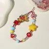 Cadena Minimalista para Teléfono con Perlas y Lazo, Correa de Muñeca, Cadena de Mano, Portacámaras y Llavero para Mujer