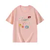 Camiseta de Manga Curta com Estampa Divertida Estilo Americano de Desenho Animado, Nova para o Verão, Feminina, Casual, Versátil, Modelo Solto
