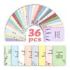 Set Transfronterizo de Nuevo Estilo de 36 Tarjetas con Patrón Floral Estilo Fresco, Tarjetas Creativas de Agradecimiento con Espacio para Mensajes Manuscritos