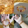 [Hazte Rico y Hazte Rico] Pulsera de Cristal Amarillo Citrino Natural Torre Diseño Original Ágata Roja Pulsera de la Suerte Regalo para Mujer