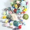 Cuentas sueltas de cerámica de animales marinos, concha, caracola, estrella de mar, cuentas para ensartar, accesorios para manualidades, agujero recto, accesorios de ropa hechos a mano, cuentas de porcelana