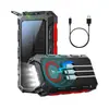Batería externa solar de carga inalámbrica modelo privado transfronterizo de Amazon 30000mAh carga rápida con cable fuente de alimentación móvil para exteriores