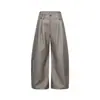 Pantalones Vaqueros Occidentales de Pierna Ancha, Corte Tijera, Doble Pinza, Cintura Inclinada, Estilo Retro Americano para Hombres y Mujeres, Sentido del Diseño, Holgados, Casual, para el Trabajo, Pantalones con Caída
