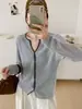 Cardigan de lã fina espesso com textura quente outono e inverno jaqueta de tricô solta suéter versátil de temperamento estilo preguiçoso feminino