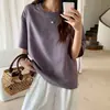 Camiseta de Manga Corta para Mujer Lyocell Tencel Estilo Coreano, Nueva Texturizada Holgada Versátil Cuello Redondo, Otoño 2026