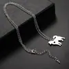 Nuevo Lindo Animal de Dibujos Animados Acero de Titanio Hueco Amor Samoyedo Perro Acero Inoxidable Llavero Collar Sku08