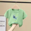 Estilo Nuevo de Verano Camiseta Delgado Elegante de Manga Corta para Niños Medianos y Grandes Personalizada Ropa Casual para Niños Marca de Moda