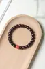 Madera de Palisandro Rosa de Hoja Pequeña India Material Viejo DIY Perla Roja del Sur 15mm Diseño Círculo Único Pulsera de Cuentas Budistas para Hombre y Mujer Venta al por Mayor
