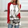 Comercio Exterior Transfronterizo 2022 Ropa Femenina Transfronteriza Europea y Americana Nueva Estación Independiente Wish Camiseta de Manga Larga con Estampado de Patrón de Conejo para Mujer