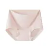 Ropa interior de algodón puro para mujer de cintura media, Bragas de seda antibacterianas con entrepierna extendida, Pantalones interiores de ramio con control de abdomen, transpirables, de lyocell para mujer