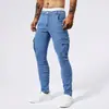 Amazon 2026 Jeans de Verano para Hombre Hip-Hop Versátiles Estilo Americano Ajuste Delgado Street Skinny Pantalones Casuales Venta al por Mayor