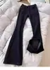 Jeans Grosso de Perna Reta com Forro de Fleece Plus Size para Mulheres Outono e Inverno 2025 Cintura Alta Emagrecedor Elástico Calça Flare