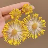 Brincos Rosa Dopamina para Mulheres, Design de Nicho, Luxo Leve, Sensação de Alto Padrão, Estilo Férias na Praia, Brincos de Flor