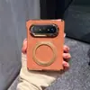 Adecuado para Funda de Teléfono Plegable con Pantalla para Huawei Puraxmax de Cuero Liso, Soporte Magnético Giratorio de 360 Grados, Carcasa Galvanizada Anticaídas