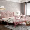 Cama de ferro espessada reforçada simples moderna cama princesa celebridade 1,8m cama de casal nórdica individual 1m cama de ferro